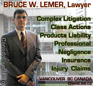 Bruce Lemer, class action lawyer's office across from Vancovuer Supreme Court - CLICK FOR ENLARGEMENT 
