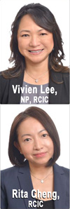 Vivien Lee & Rita Cheng 2 RCICs 30 years experience mmigration-business firm:;  Vivien Lee, Notary Public & Regulated  Certified Immigration Consultant & Rita Cheng, immigration consultant