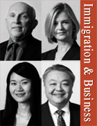 Corporate Immigration Services fr. 4 lawyers Bruce Harwood, MA LLB former  Canada immigration services lawyer now senior business immigration lawyer with Boughton Law in downtown Vancouver , photo included other lawyers on group.