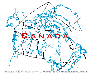 Map of Canada and its Provinces and Territories and borders with USA